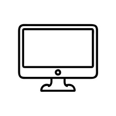Poster - a simple line drawing of a computer monitor or display. The screen is blank vector icon illustration