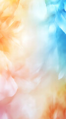 Poster - Pastel feathers forming ethereal, delicate backdrop with soft color gradient, representing gentleness and tranquil aesthetic