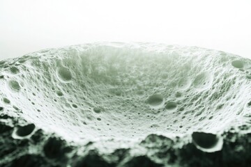Wall Mural - close-up view of a cratered celestial body, possibly an asteroid or moon, showing surface texture an
