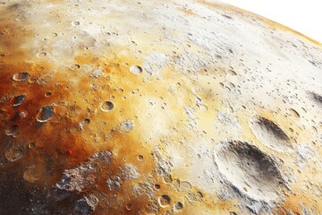 Wall Mural - a close-up view of a celestial body's cratered, golden surface, possibly a planet or moon.