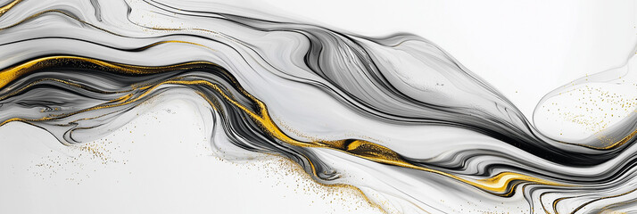 Wall Mural - Polished white marble texture with gold veins for luxury interiors or digital art