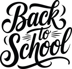 Poster - Back to School Hand Lettering Vector illustration. Isolated on white background.