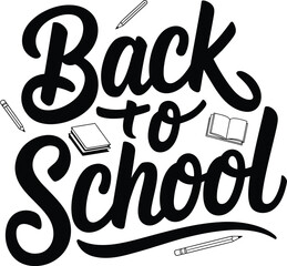 Poster - Back to School Hand Lettering Vector illustration. Isolated on white background.