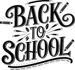 Poster - Back to School Hand Lettering Vector illustration. Isolated on white background.