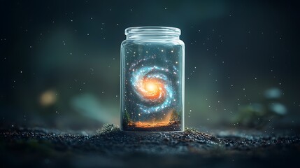 Aufkleber - Galaxy in a jar, mystical, celestial