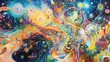 © yuan - Cosmic Painting, Abstract Universe, Colorful, Dynamic, Heaven