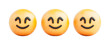 © BraveSpirit - Three happy smiley emoji faces with joyful expressions, cut out
