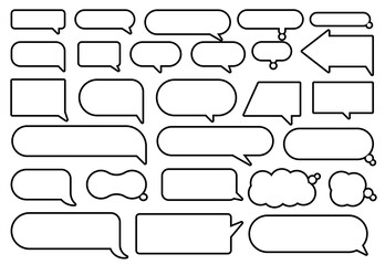 Poster - set of vector speech bubble labels. retro color special offer design elements, chat emblem, black ca