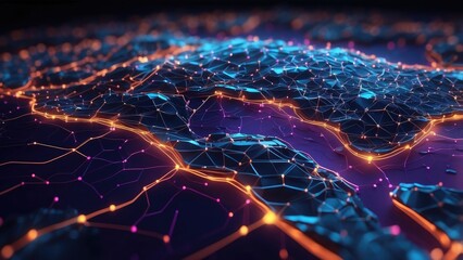 A digital illustration of a global network,