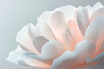 Fototapete - Elegant white lotus flower with soft hues showcasing stunning intricate petals up close : Generative AI