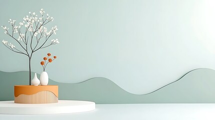 Aufkleber - Minimalist, pastel-colored, decorative arrangement