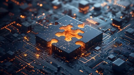 Poster - Missing piece of a complex circuit board