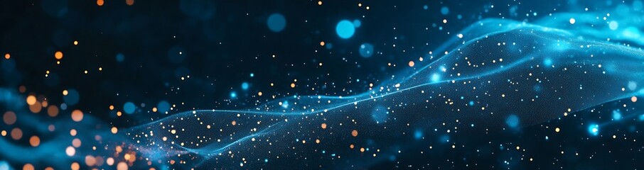 Leinwandbilder - Captivating Blue and Orange Light Effects Background with Glowing Particles for Creative Use : Generative AI