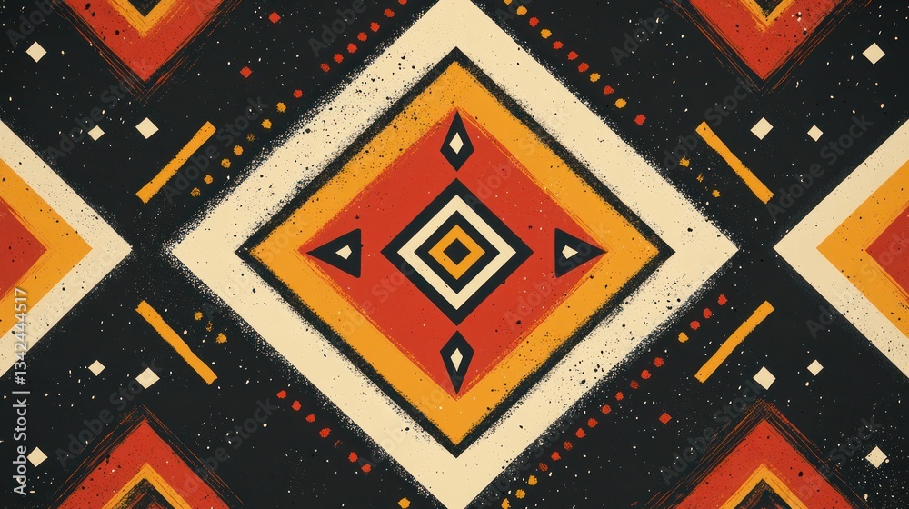 Geometric ethnic pattern seamless textile design. Stock Illustration ...