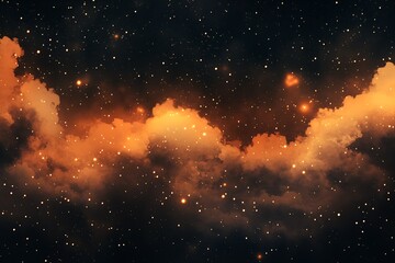 Poster - Stunning cosmic clouds illuminated by distant stars in a vibrant night sky : Generative AI