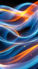 Leinwandbilder - Waves of light and energy create a dynamic visual display in dark surroundings