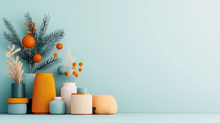 Poster - Modern minimalist home decor arrangement
