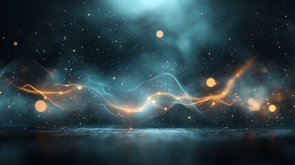 Aufkleber - Mysterious, vibrant, dark background with ethereal light effects