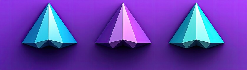 Wall Mural - colorful paper planes on purple background