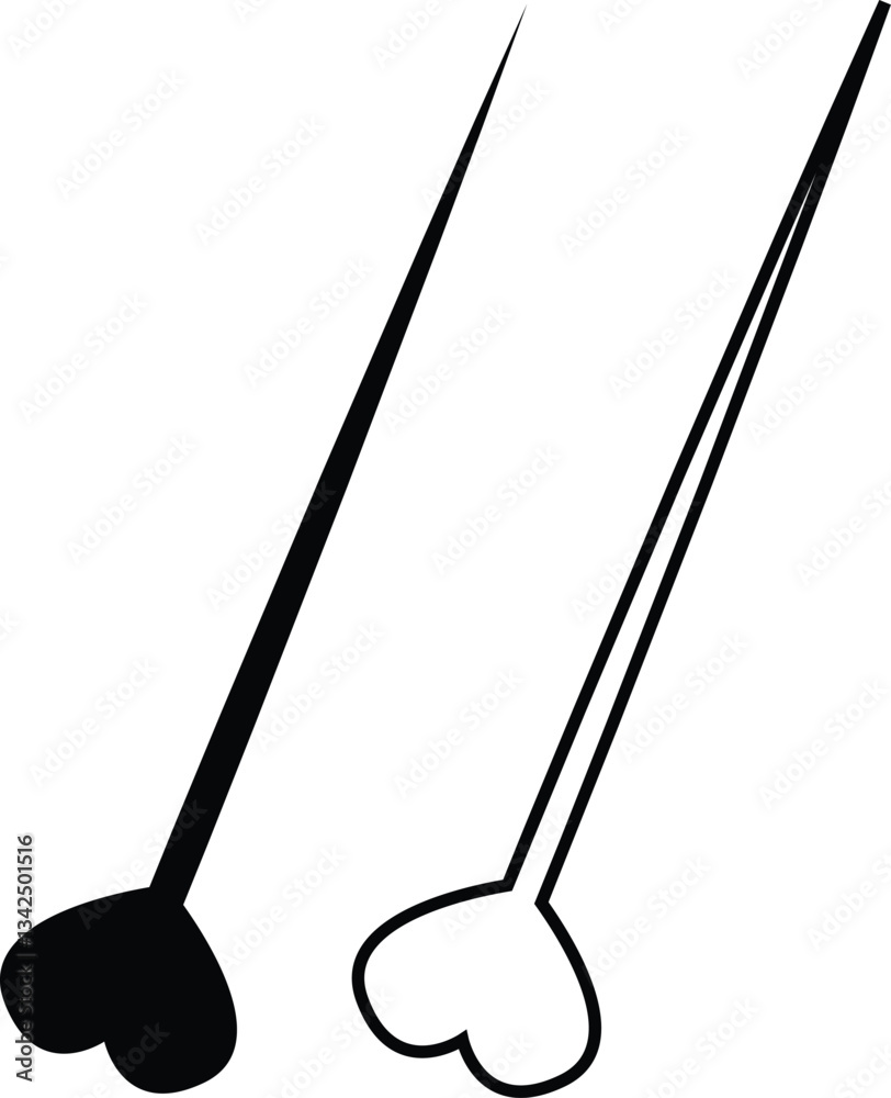 Continuous flat and line safety pin icon set. Single line art safety ...