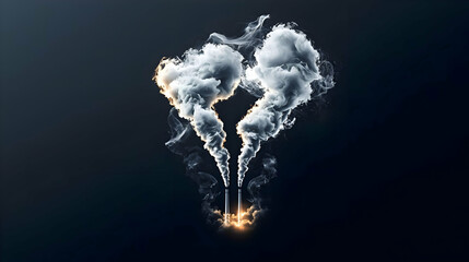 Poster - Abstract Visualization of Dramatic Smoke and Flames Emanating from a Dark Background