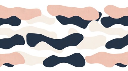 Wall Mural - Abstract shapes, soft colors, seamless pattern