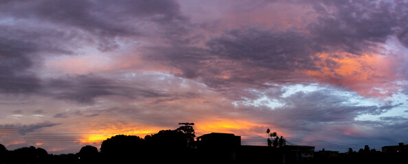 Wall Mural - sunset over the city