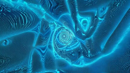 Poster - Hypnotic Blue Vortex Tunnel Abstract Motion Background Animation in 4K.