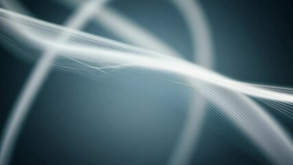Poster - Abstract White Flowing Light Lines on Dark Background Video Clip in 4K.
