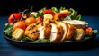 © Oat_Photo - Delicious Crispy Chicken Caesar Salad with Croutons  Tomatoes  and Creamy Dressing