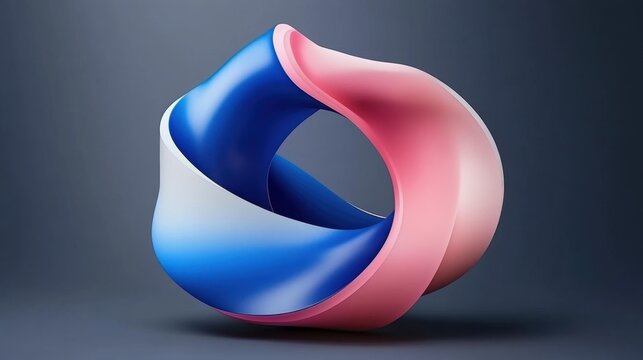 A blue and pink spiral with a white center