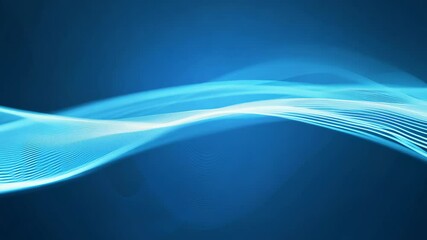 Poster - Abstract Flowing Blue Waves Background - Elegant Motion Graphics 4K.