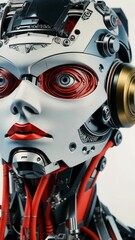 Poster - Advanced humanoid robot design showcasing intricate mechanical features and human-like expression