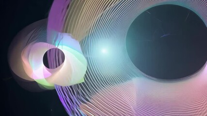 Poster - Abstract Geometric Shapes Animation with Iridescent Colors, 4K.