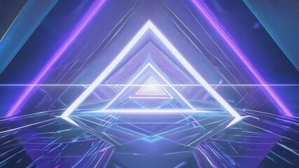 Poster - Abstract Triangle Tunnel Light Effect, Sci-Fi Background 4K.