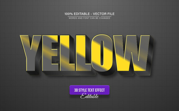 Dark yellow 3d style text effect editable