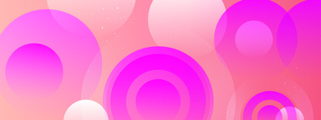 Poster - clean pink circle abstract geometric background with shapes vector illustration