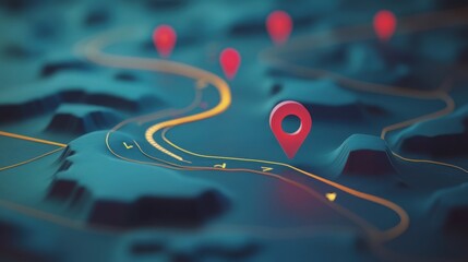 Poster - Detailed Minimalist Illustration of a Roadmap with Milestones