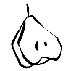 Wall Mural - pear png sticker, doodle fruit illustration transparent background