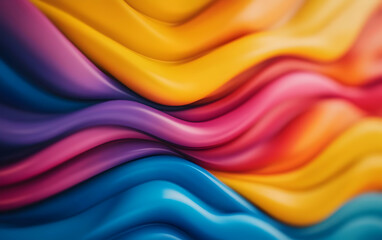 Poster - Vibrant and dynamic waves of color create a visually striking abstract design, ideal for backgrounds or creative projects.