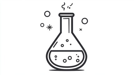 Wall Mural - scientific chemistry experiment with bubbles and flask for educational design