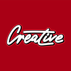 Poster - creative lettering design with red background.