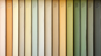 Poster - A row of books with different colors and shades. The books are lined up in a row, with the first book on the left and the last book on the right. The books are of various sizes and colors