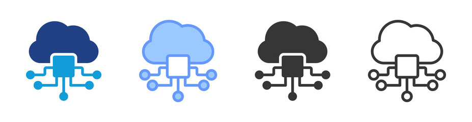 Poster - Cloud Computing icon set multiple style collection