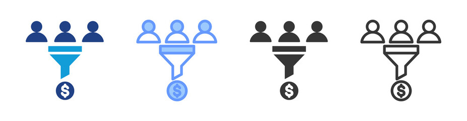 Poster - Sales Funnel icon set multiple style collection