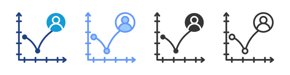 Poster - Bounce Rate icon set multiple style collection