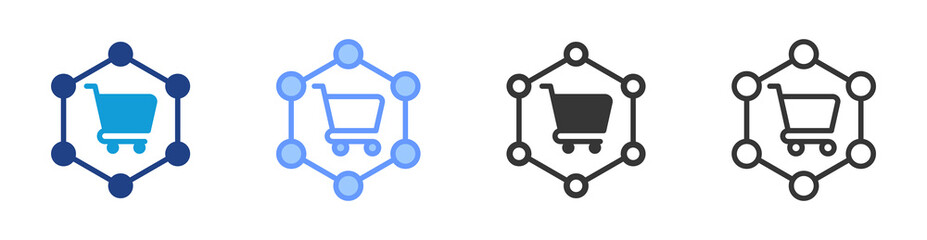 Poster - Omni Channel icon set multiple style collection