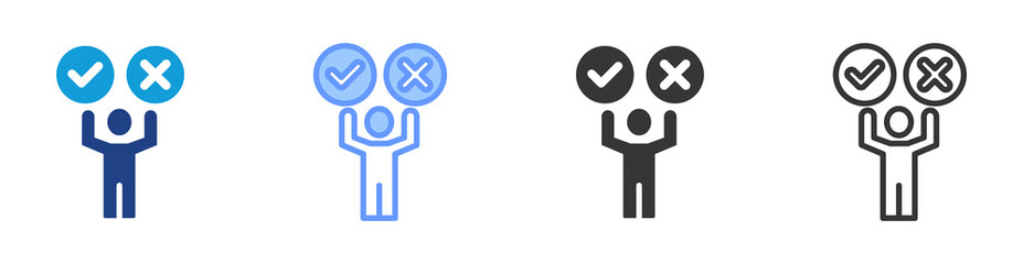 Poster - Feasibility icon set multiple style collection