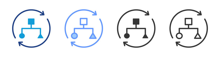 Poster - Organizational Structure icon set multiple style collection
