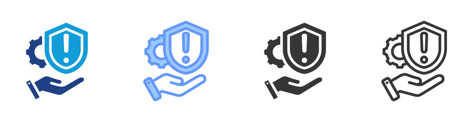Poster - Crisis Management icon set multiple style collection